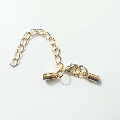 cap 5mm kc gold Stenya отверстие размер 5-12 мм Ожерелье кисточка Круглые Кожаные обжимные шнуры концевые крышки застежка омаров прыгающие кольца застежка ювелирных изделий - Цвет: cap 5mm kc gold