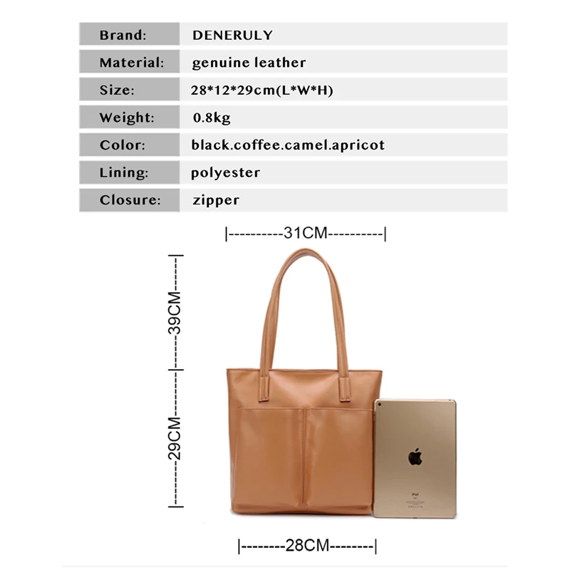 Женская сумка тоут из натуральной кожи большая винтажная с верхней ручкой