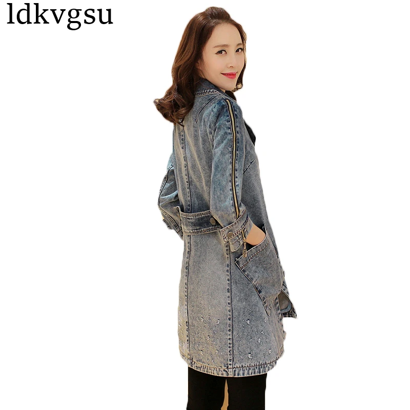 Мода 2020 весна осень пальто для женщин новые корейские свободные джинсы ветровка
