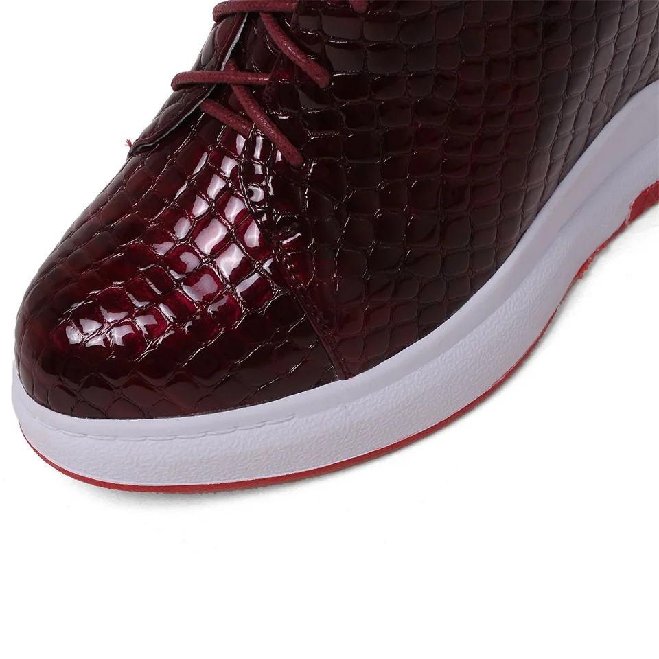 Осенне-зимняя обувь на танкетке увеличивающая рост женские ботинки очень