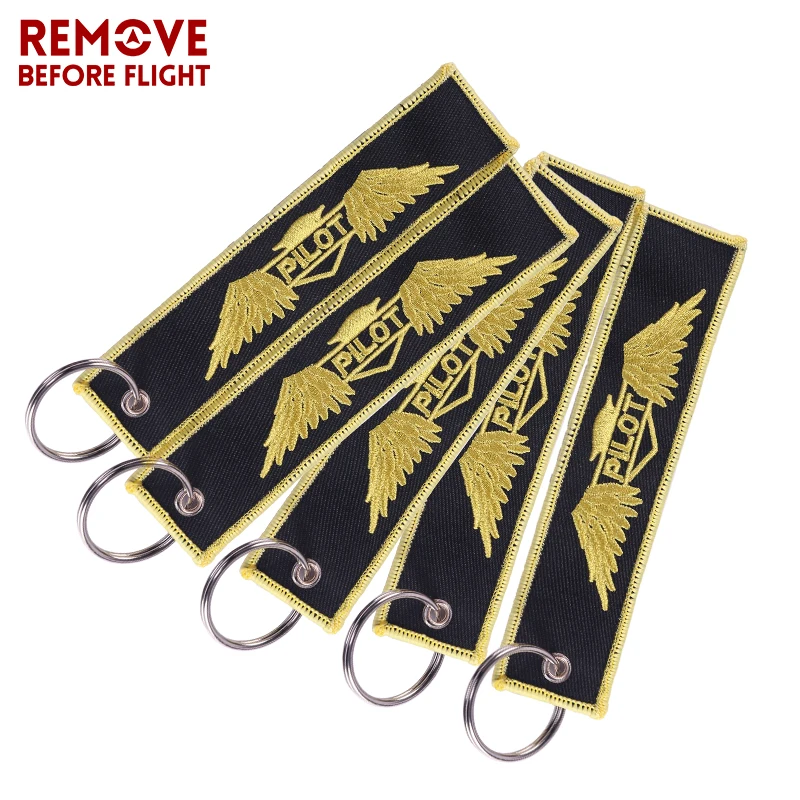 

Angel Wing Pilot Key Chain Jewelry Embroidery Pilot Key Ring Chain Aviation Gift Key Tag Chaveiros Atacado Keychains 10 PCS/LOT