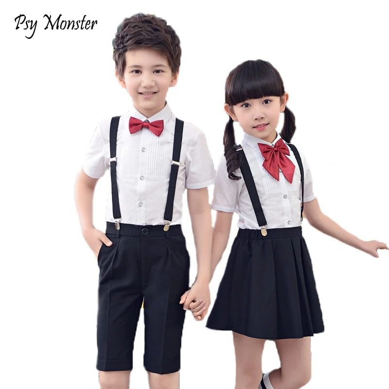 Летняя Свадебная юбка и рубашки с бантом для мальчиков девочек Брендовое