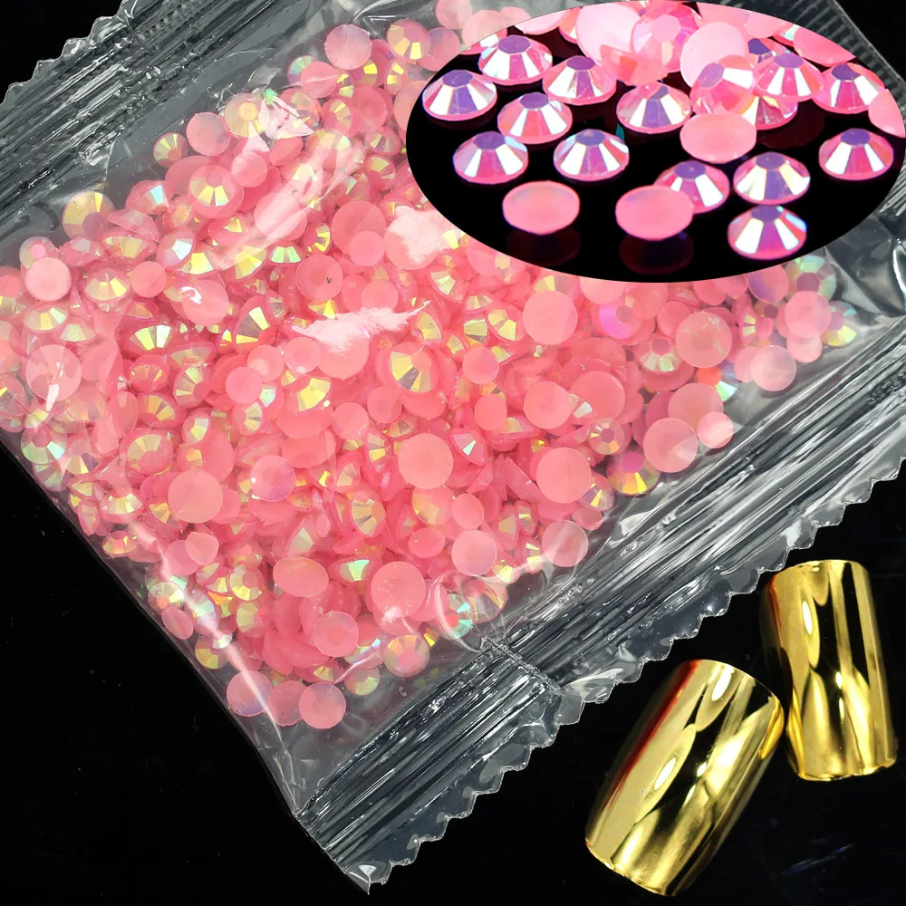 19 PINK AB 1000 шт 2 мм стразы из смолы с плоской задней стороной, круглый клей на исправление камней, аппликации для рукоделия, украшения одежды, сделай сам, дизайн ногтей - Цвет: 19 PINK AB