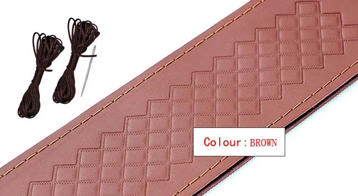 42CM BROWN Автомобильные чехлы для рулевого колеса оплетка для автобуса RV/Уникальные 42/45/47/50 см изготовление размеров под заказ для VOLVO FH FM BENZ IVECO FIAT SCANIA DAF DEUTZ - Название цвета: 42CM BROWN