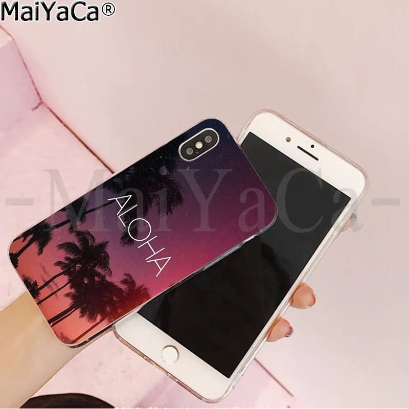 MaiYaCa летние пляжные Гавайи Aloha море океан красочные милые чехол для телефона для Apple iPhone 8 7 6 6 S плюс X XS MAX 5 5S SE XR крышка