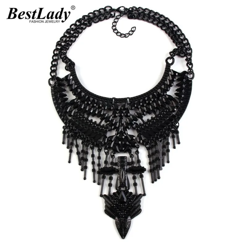 Женское винтажное ожерелье чокер массивное черного цвета с кулоном 2651|necklace