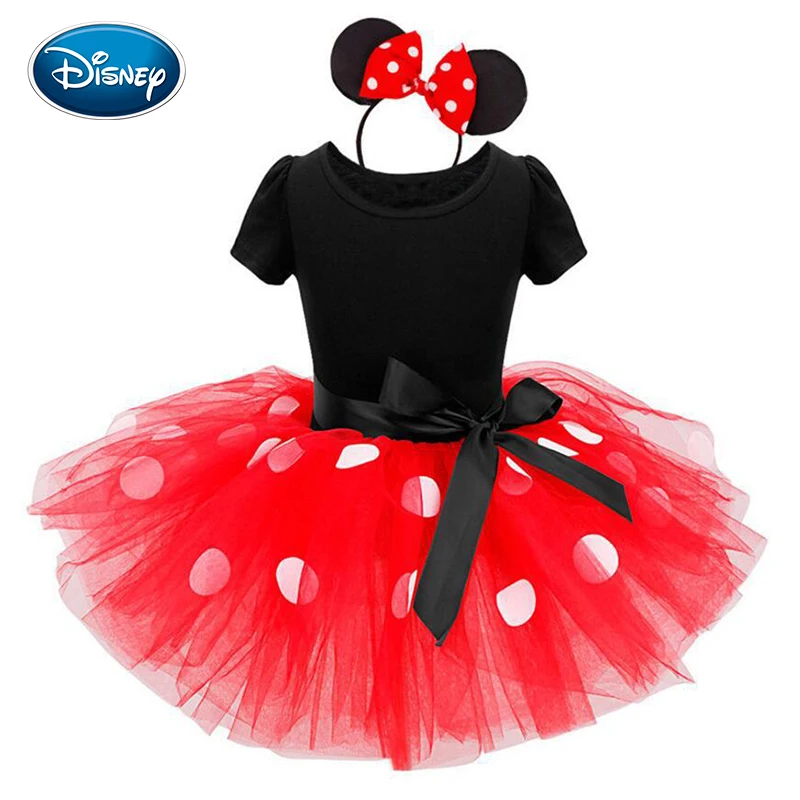 Disney children's dress Minnie big dot mesh Fashion cotton summer | Детская одежда и обувь