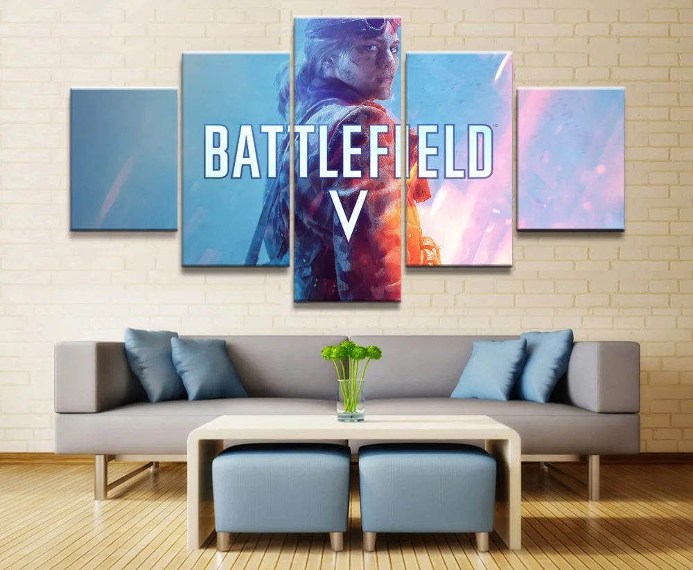 5 шт. настенная живопись на холсте картина Battlefield Современная печать игровой
