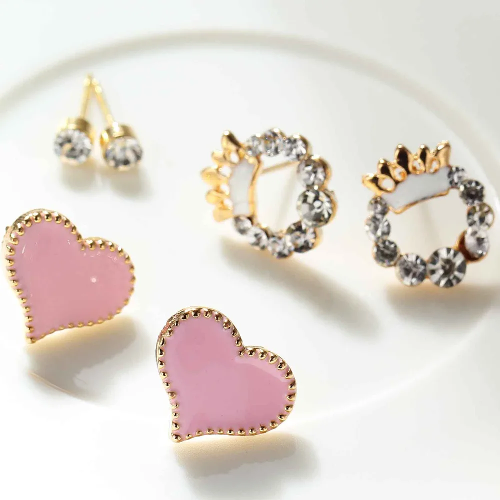 Набор прозрачных серег стразы 3 пары женские модные серьги Новое поступление