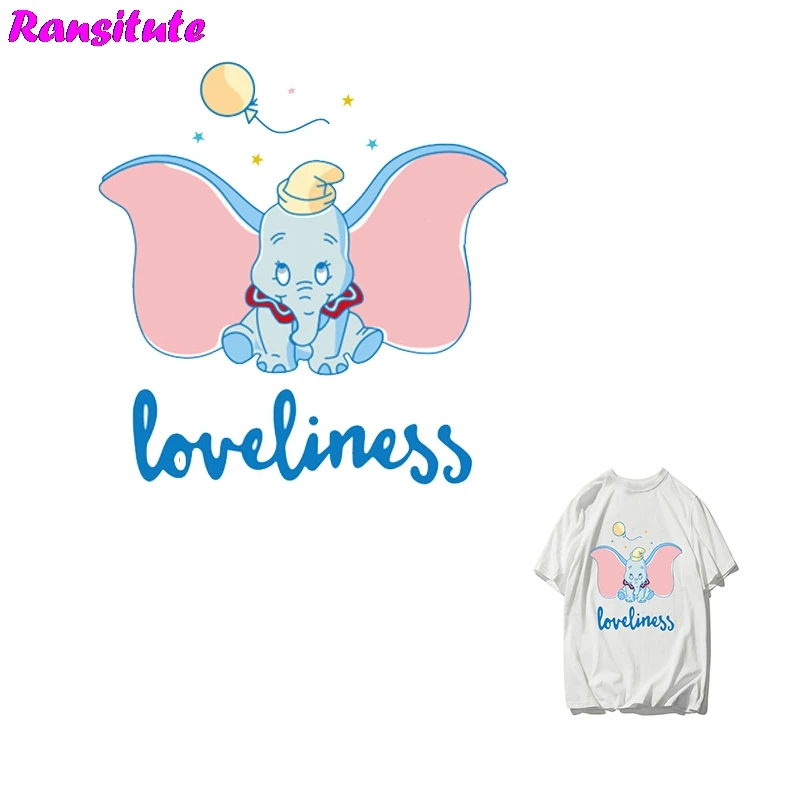 Ransitute R313 Dumbo Серия 1 одежда печать Термотрансферная футболка аппликация нашивка на рюкзак моющаяся теплопередача