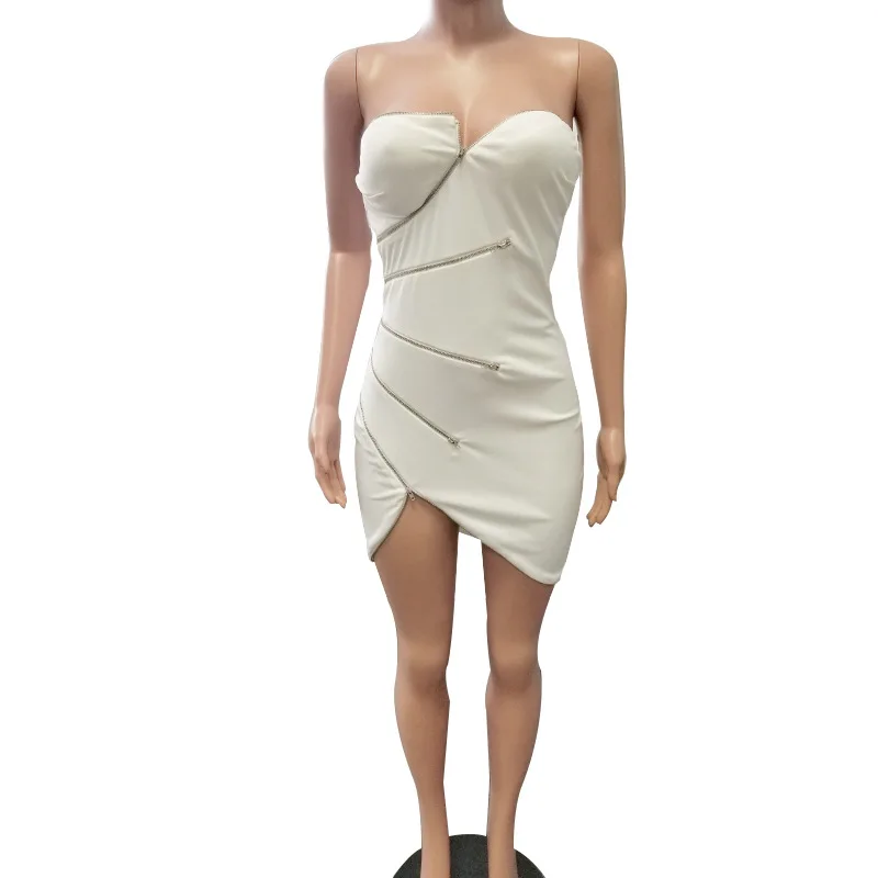 PinePear женское черное платье для вечеринки летнее vestidos Verano без рукавов без бретелек сбоку 5 на молнии Клубное знаменитое подиумное платье