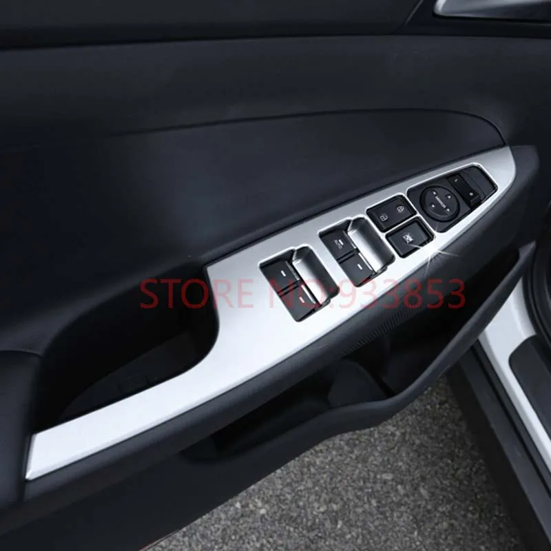 

4 Pcs/Set ABS Chrome Interior Decoration Door Window Switch Cover Trims For LHD Tucson 2015 2016 Accessories