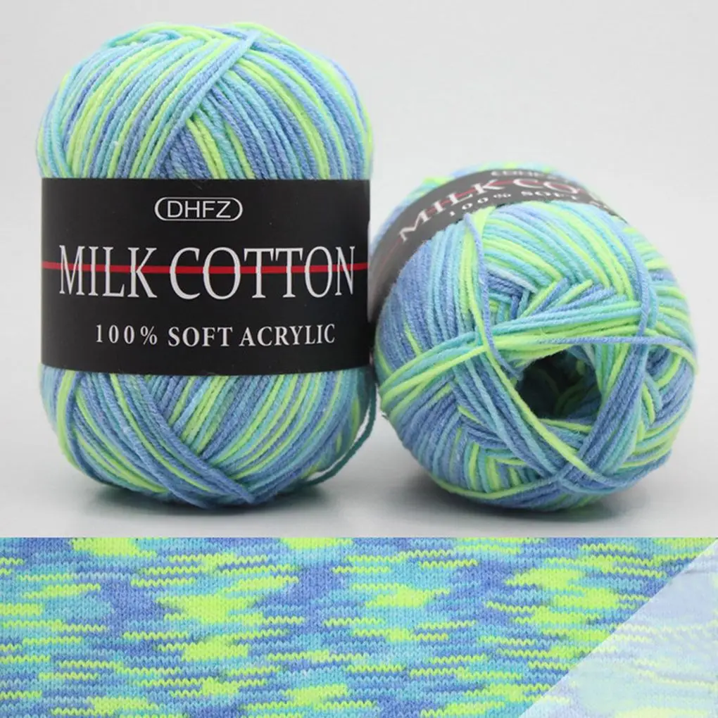 50g/Ball Colorful 3 ply Yarn Handmade DIY Scarf Pillow Blanket Knitting Crochet Soft Milk Cotton Yarn Hand Knitting Supplies