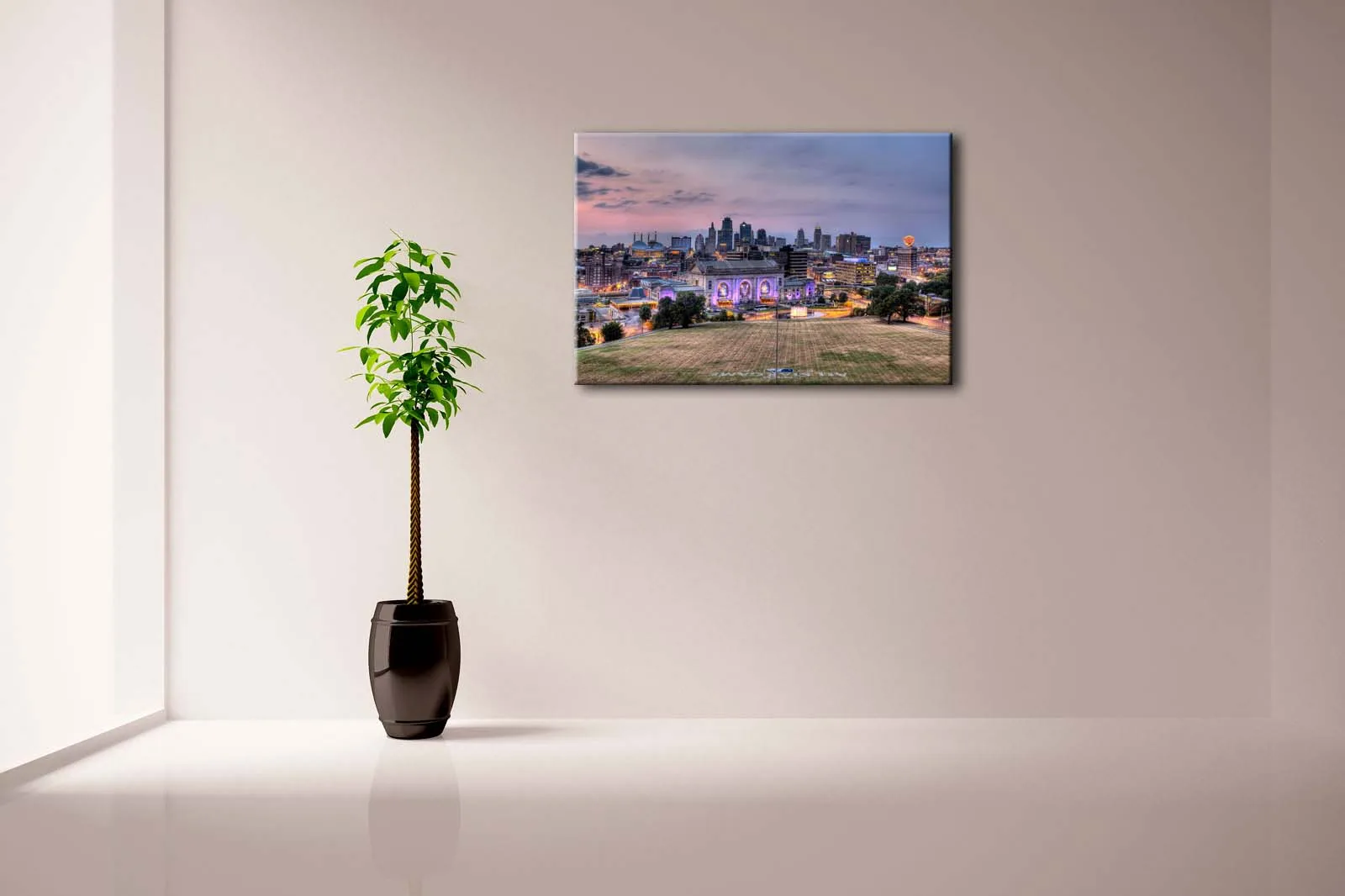 Без рамки настенные художественные фотографии зданий Канзас-Сити квадратный