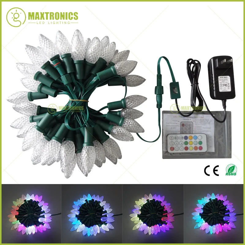 Оптовая цена 500 узлов адресуемых RGB C7/C9 DC12V WS2811 светодиодная Рождественская