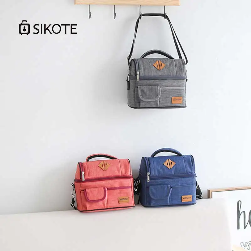 SIKOTE холст Портативная сумка для еды герметичная коробка для завтрака для пикника сумка-холодильник сумки для студенток женщин сумки для ланча сладкий стиль