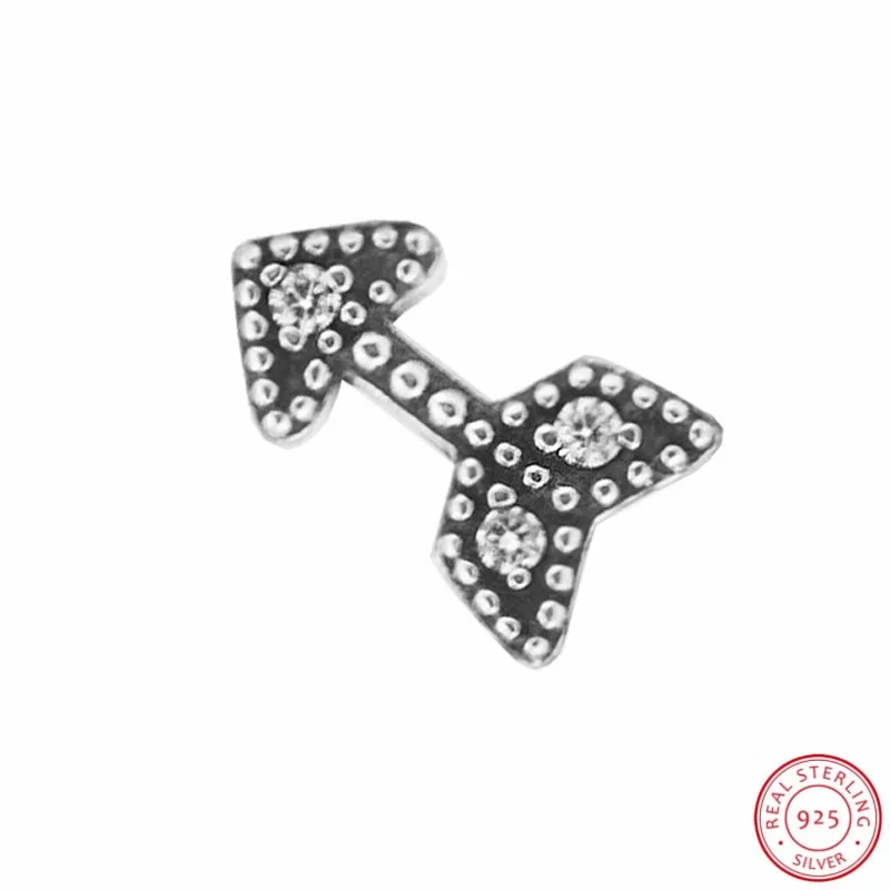 Magenta Heart & Sparkling Arrow Love Script плавающие медальоны Petite DIY Fit PANDORA Charms Silver 925 Оригинал 3 шт.