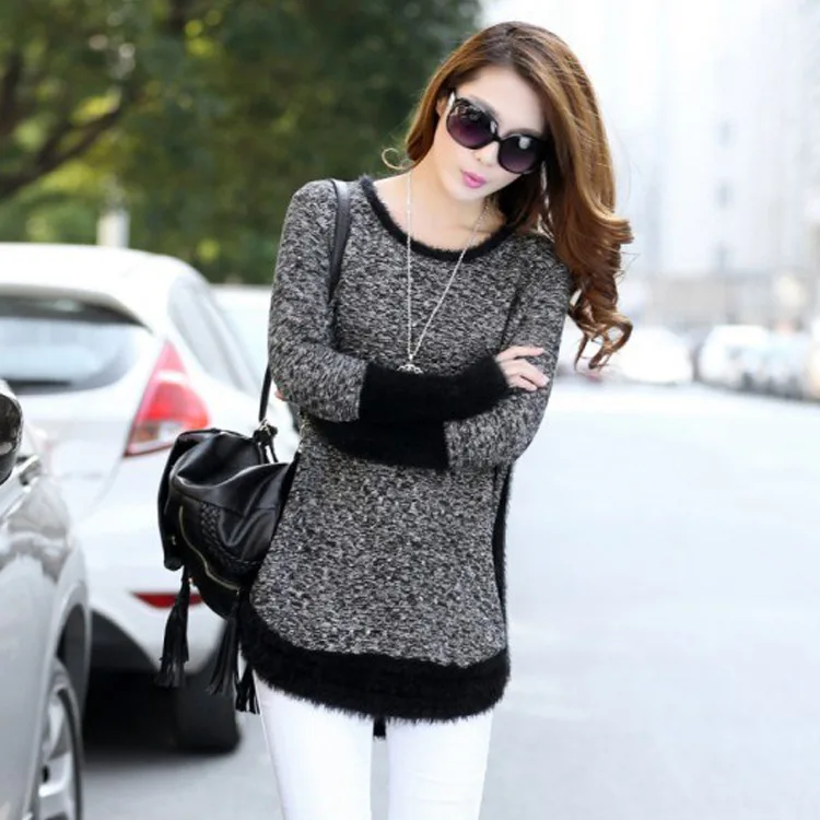 Autumn/winter 2014 the Korean version of women's plus size sweater long sleeve t large zip around wallet easing new sweatshirts | Женская