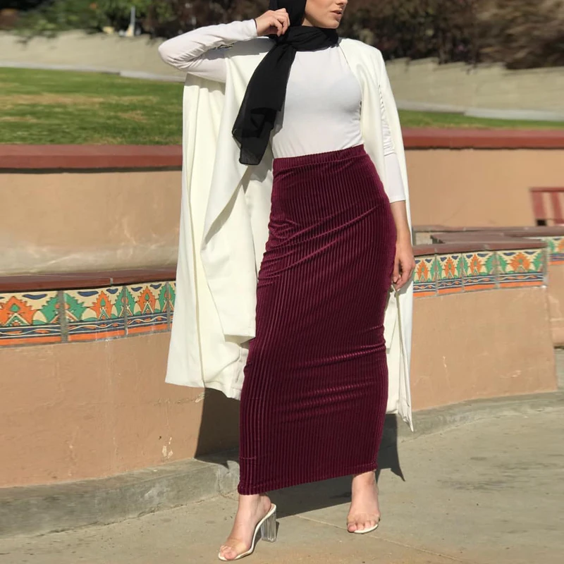 Длинная мусульманская юбочка Abaya Islamitische Rokken Musulman Jupe Musulmane женская одежда лето