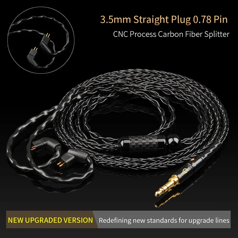 0.78 Pin QYFANG 1,2 m 8 ядро с покрытыем цвета чистого 24 каратного золота опорная плита кабель для обновления наушников 3,5 мм разъем MMCX/2Pin/IE80/A2DC разъем для XBA-Z5 A3 UE18 JH16 - Цвет: 0.78 Pin