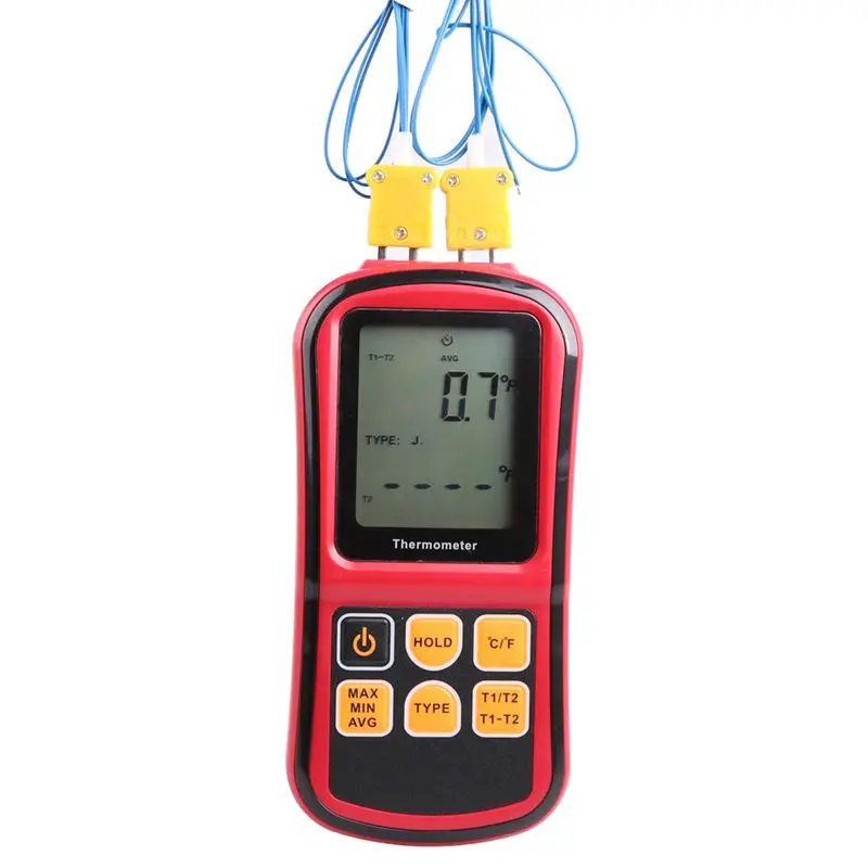 -50~300C Precision Thermocouple Thermometer Dual-channel Digital Temperature Meter For K/J/T/E/R/S/N LCD Termometro Tools GM1312 |