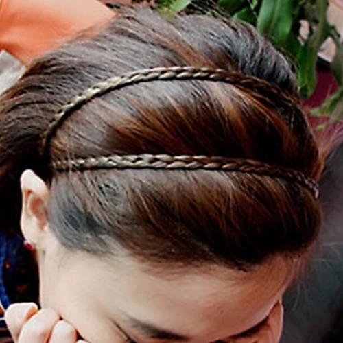 Hot 4 Colors Braided Stretch Elastic Hair Band Headband Barrette Sticker Accessories 8M7R |