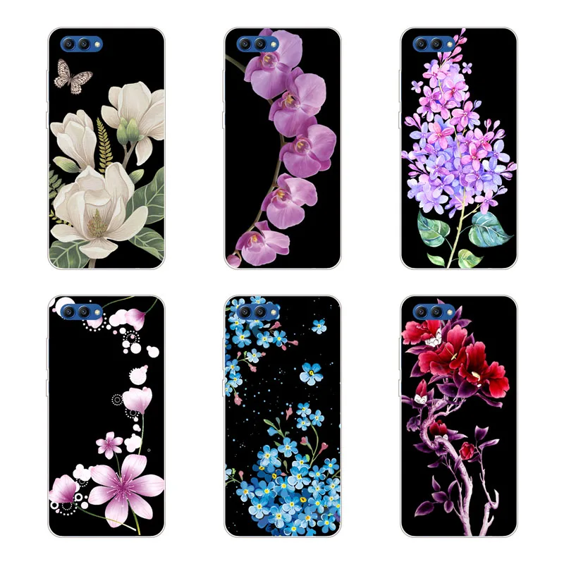 huawei honor v10 Case Silicon Popular flowers Painting Soft TPU Back Cover for view 10 Protect Phone cases shell |