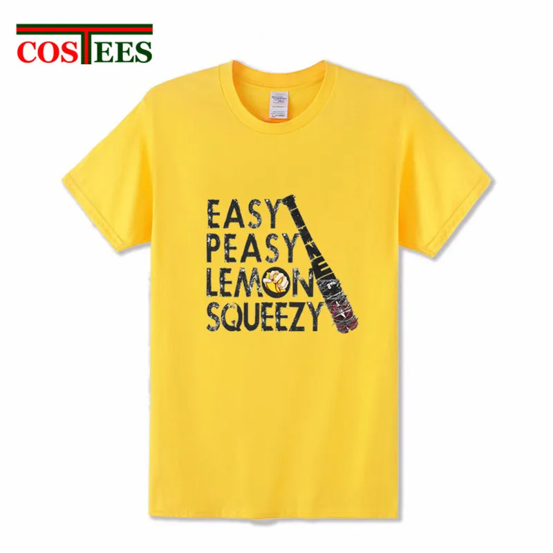Vintage Negan Lucille Tees Easy peasy lemon squeezy T shirts men TV Show Retro tshirt Funny The walking dead Men's T-shirt | Мужская