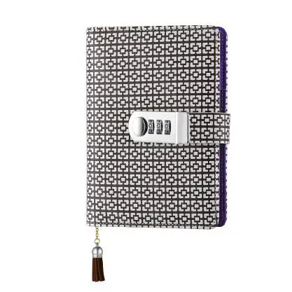 Coffe Kawaii A6, корейский замок, кожа, блокнот, блокнот, блокноты, подарок для девочки, цветок, вкладыш, пароль, мини, запираемый, дневник, школьные принадлежности - Цвет: Coffe