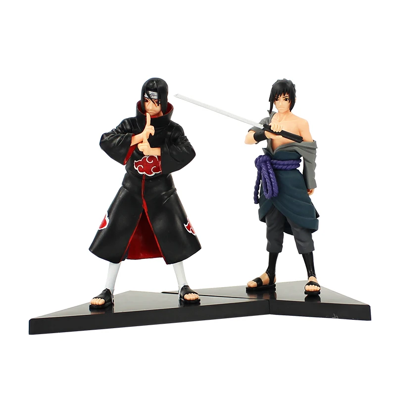 Itachi Sasuke 2 шт фигурки Наруто Саске Какаши Шикамару Хината Мадара Гаара боль Итачи Минато Kurama Сасори Deidara Акацуки модель игрушки - Цвет: Itachi Sasuke