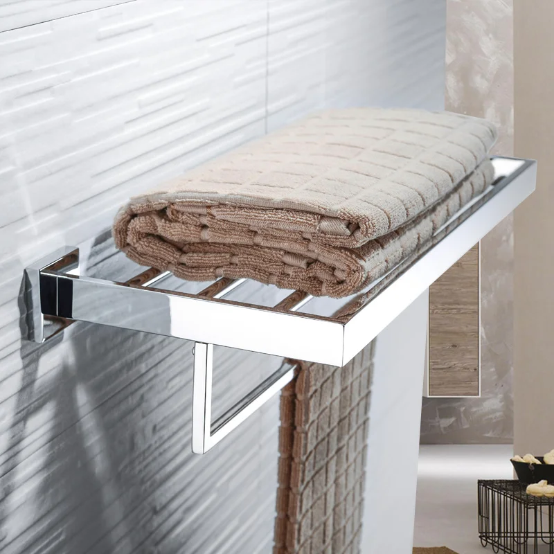 Towel Rack SUS 304 набор из нержавеющей стали для ванной комнаты, хромированный полированный держатель для бумаги, вешалка для полотенец, держатель для туалетной щетки, аксессуары для ванной комнаты - Цвет: Towel Rack