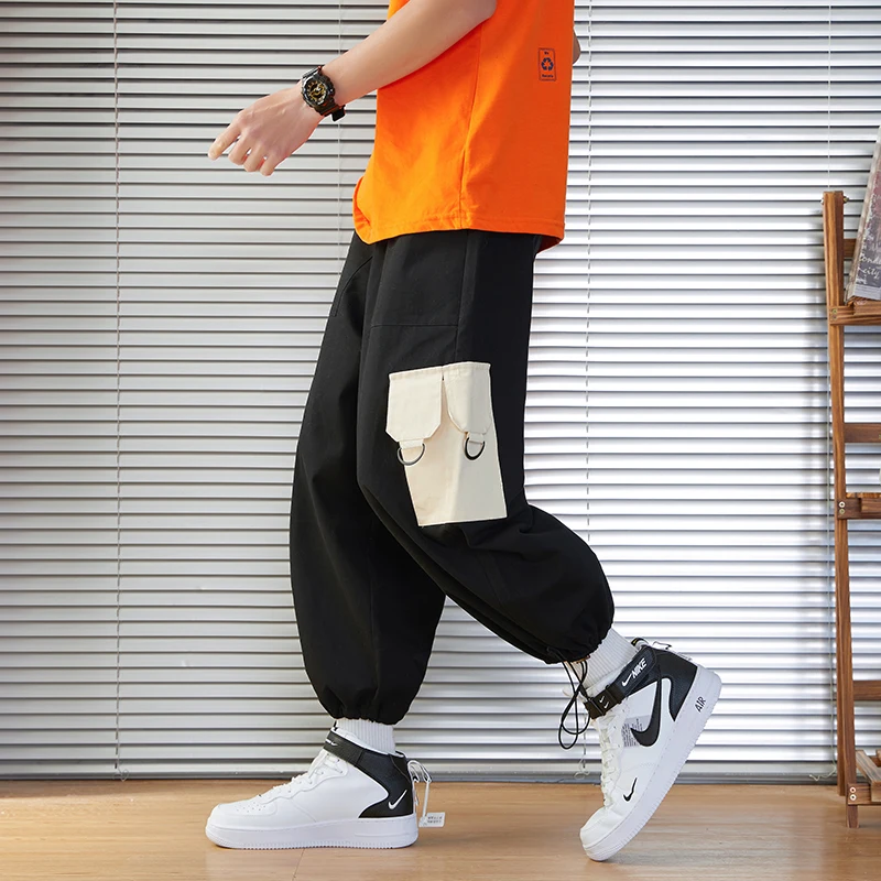 Брюки-Джоггеры мужские прямые до щиколотки модные брюки-султанки в стиле хип-хоп