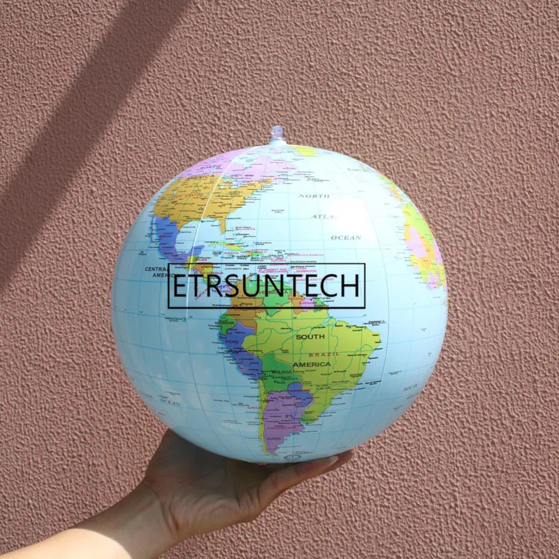 

100pcs 40CM Inflatable World Globe Teach Education Geography Toy PVC Map Balloon Beach Ball Kids Toys Blow Up Party Decoration