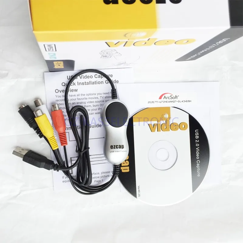 2017 Новый аналоговый в цифровой преобразователь usb TV VHS Hi8 к ПК конвертер с клавишей