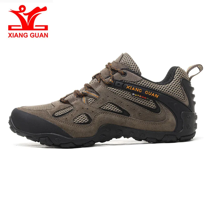 87233 brown XIANG GUAN Мужская походная обувь для спорта на открытом воздухе походная обувь унисекс тактическая походная обувь дышащая сетка 39-45 - Цвет: 87233 brown