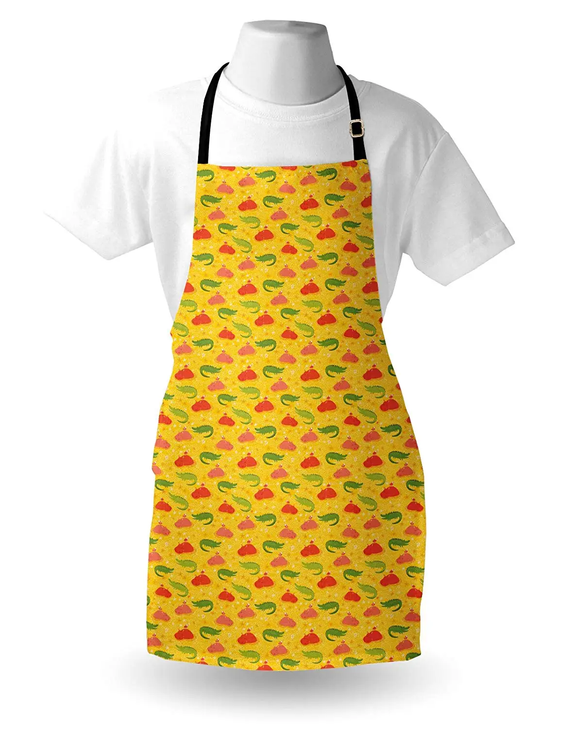 Alligator Apron Baby Hippos Swimming in Exotic Water with Crocodiles Flowers Leaf Stars Childish Unisex Kitchen Accessories | Дом и сад
