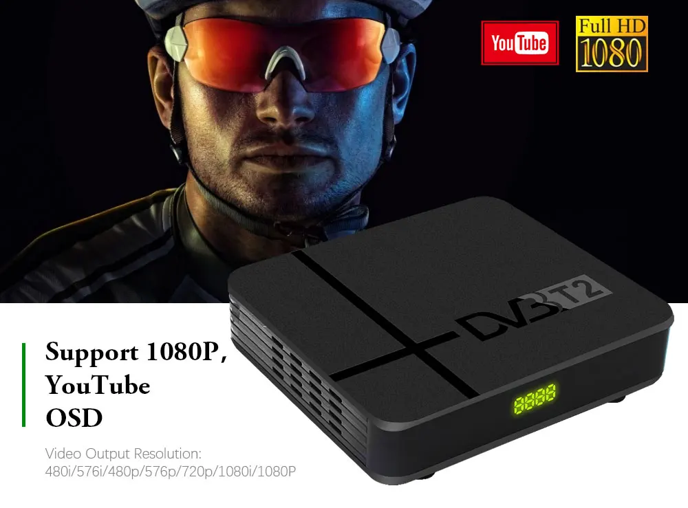 DVB-T2 ТВ приемник DVB-T H.265/HEVC встроенный RJ45 HD цифровой эфирный рецептор+ wifi с ТВ антенной поддержка AC3 Youtube