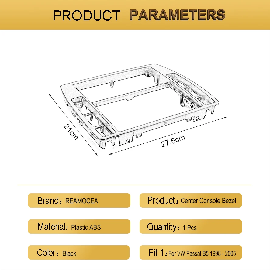 Reamocea 3B0858069 3B0 858 069 ABS приборная панель с центральной консолью, рамка для радиоуправления для VW Passat B5 1998 2001 2002-2005