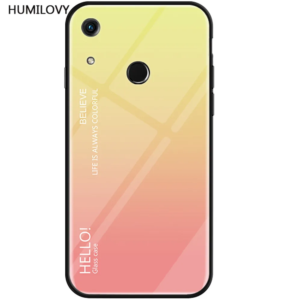 Чехол для Huawei Honor 8A тонкий глянцевый чехол из закаленного стекла мягкая