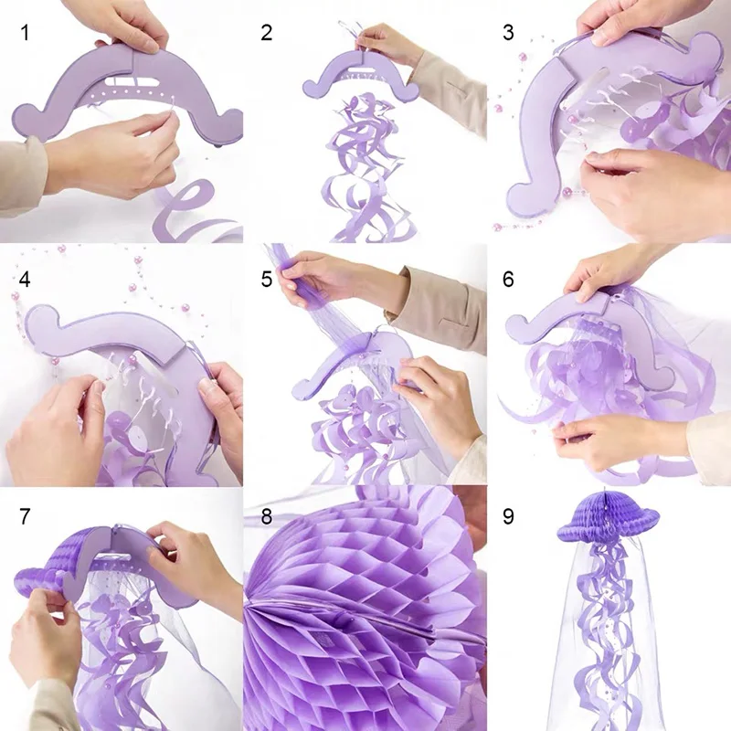 1 шт. Halobios DIY Висячие Медузы сотовая Бумага Ремесло пастельные для вечеринки