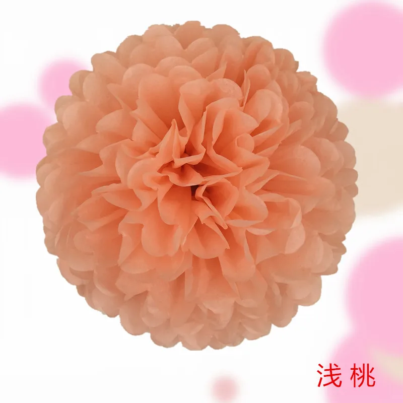 Peach Pink 15 см " Цветочный помпон из бумажной салфетки бумажные помпоны Рождество Хэллоуин Детский душ День рождения Свадебная вечеринка украшения Цветочные шары из бумаги - Цвет: Peach Pink