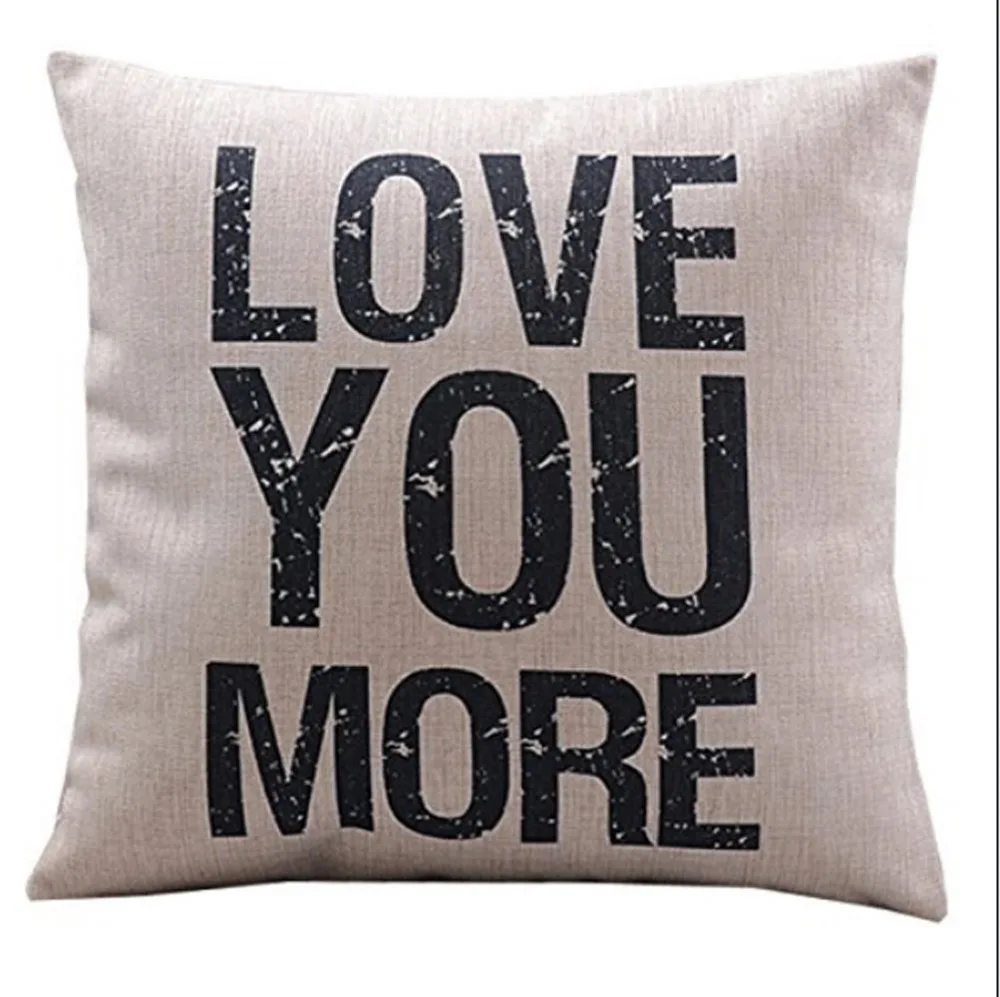 В винтажном стиле Love You More я никогда не буду любить тебя Подушка с цитатой крышка