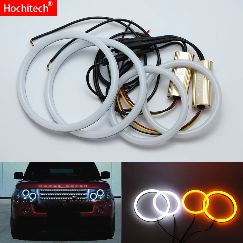 Для Land Rover Range Rover L322 Vogue 03-09 ксеноновый головной светильник белый и AmberCotton комплект светодиодов «глаза ангела» halo Кольцо указатель поворота светильник