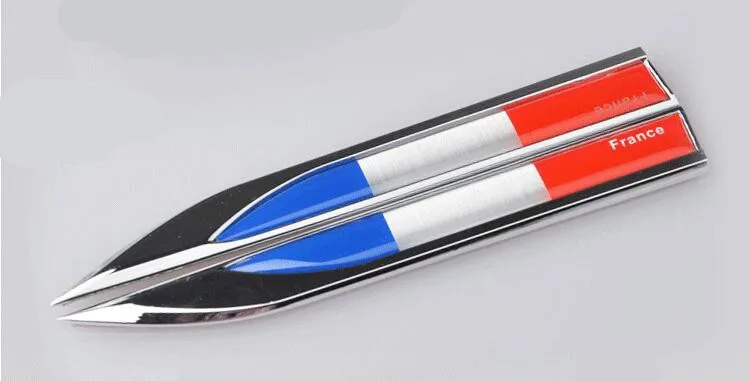 20 Pairs Chrome Metal America France Italy England Germany China Flag Car Fender Stickers Emblems Decorations Accessories | Автомобили и