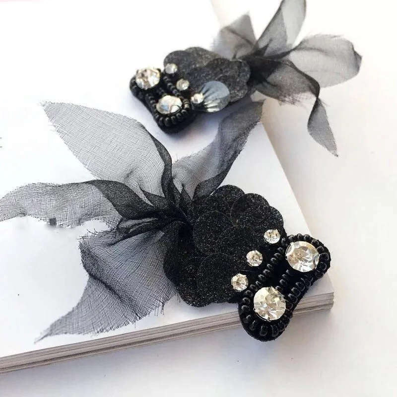 Разноцветные нашивки с бусинами в виде рыбок стразы аппликация винтажная