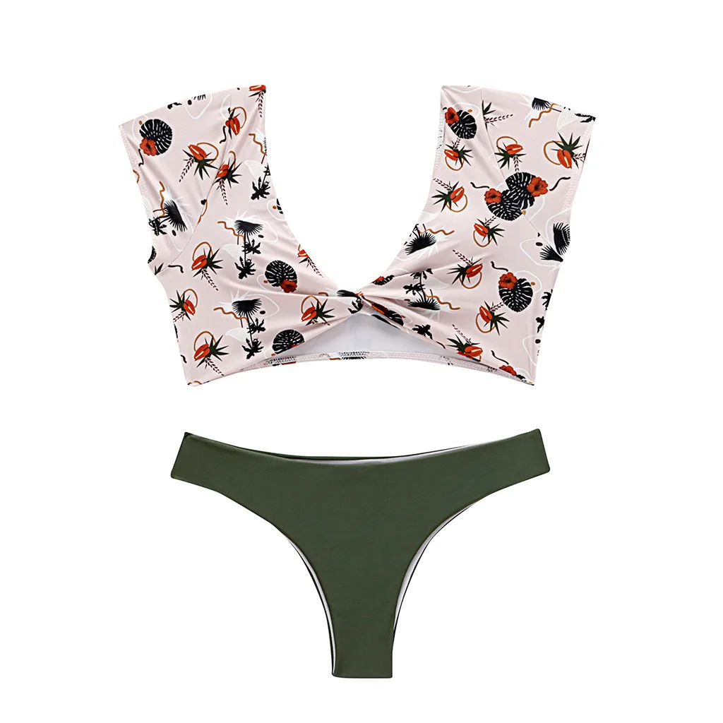 Новинка купальник с высокой талией сексуальный бикини пуш ап цветочный принт