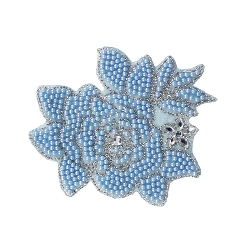 10 шт. синие Бусины Цветочные наклейки с помощью утюга мотив стразы нашивки