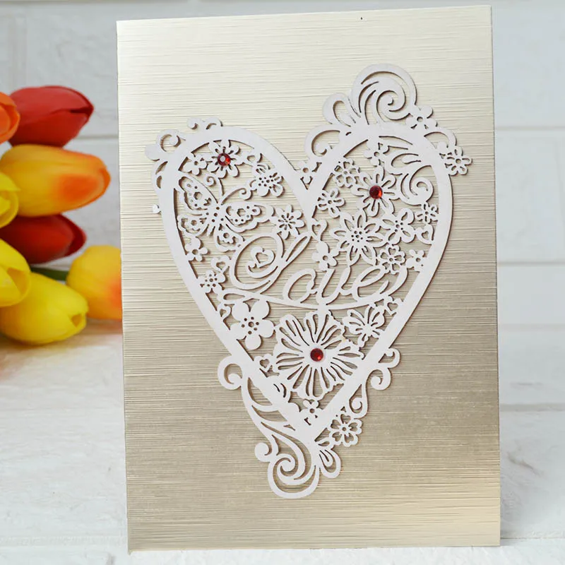 Laser cutting hallow out card Folding type Metal sense Paper Cartoon invitation | Дом и сад