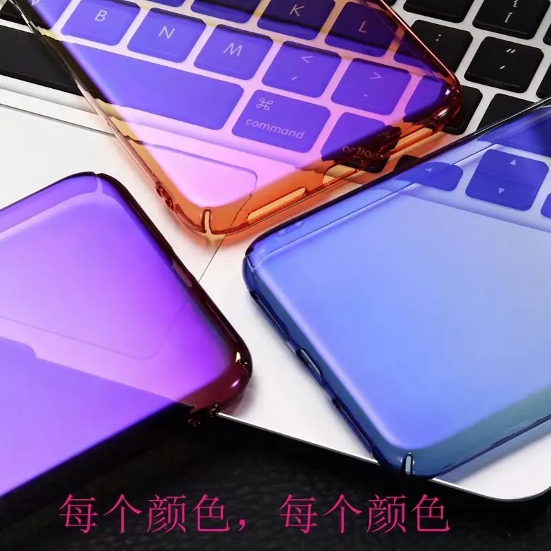 Аврора градиент глянцевый кристалл полная защита Жесткий Чехол для iphone XS max XR 6 6s