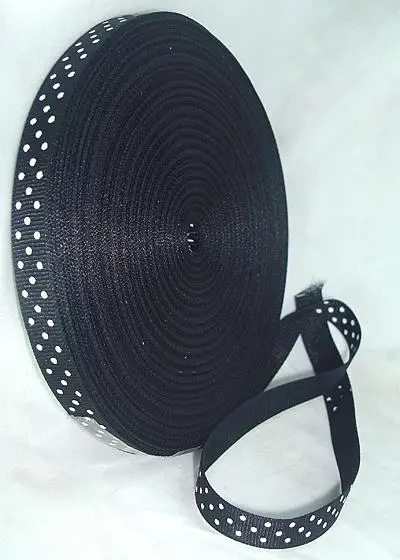 

Ribbon Black, three points on a line, about 9mm wide 50yards/roll